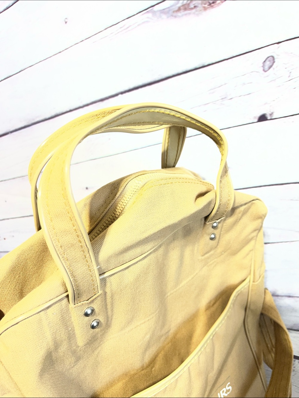 Tan Canvas Travel Tote Bag - Picture 5 of 9